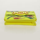 GUCCI Floral Bifold Wallet Leather Yellow 536353 Auth 152674A-7