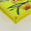 GUCCI Floral Bifold Wallet Leather Yellow 536353 Auth 152674A-8