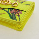 GUCCI Floral Bifold Wallet Leather Yellow 536353 Auth 152674A-9