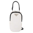 PRADA Shoulder Bag Nylon 2way White Silver Auth 152675V-13