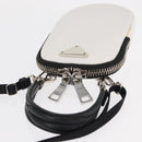 PRADA Shoulder Bag Nylon 2way White Silver Auth 152675V-6