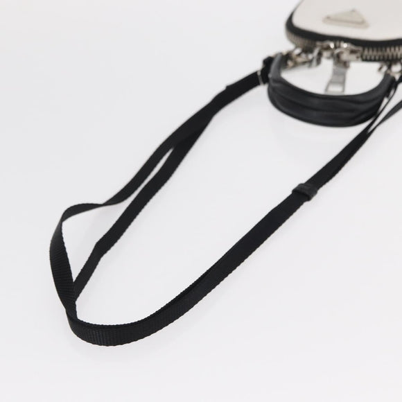 PRADA Shoulder Bag Nylon 2way White Silver Auth 152675V