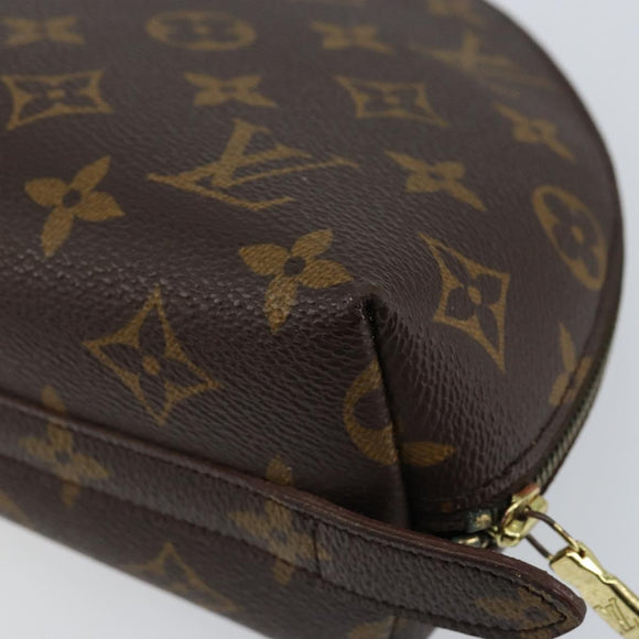 LOUIS VUITTON Monogram Trousse Demi Ronde Cosmetic Pouch M47520 LV Auth 152678