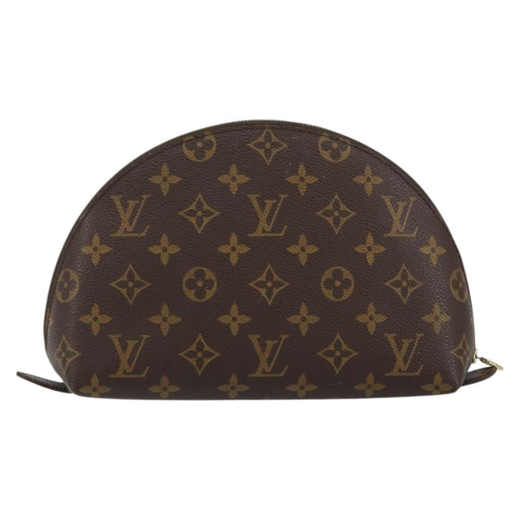 LOUIS VUITTON Monogram Trousse Demi Ronde Cosmetic Pouch M47520 LV Auth 152678