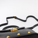 Salvatore Ferragamo Hand Bag Leather 2way Black Gold Auth 152685-10
