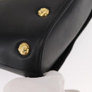 Salvatore Ferragamo Hand Bag Leather 2way Black Gold Auth 152685-12