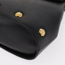 Salvatore Ferragamo Hand Bag Leather 2way Black Gold Auth 152685-13
