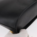 Salvatore Ferragamo Hand Bag Leather 2way Black Gold Auth 152685-14