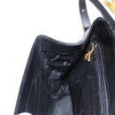 Salvatore Ferragamo Hand Bag Leather 2way Black Gold Auth 152685-21