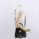 Salvatore Ferragamo Hand Bag Leather 2way Black Gold Auth 152685-24