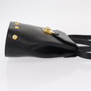 Salvatore Ferragamo Hand Bag Leather 2way Black Gold Auth 152685-4