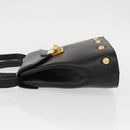 Salvatore Ferragamo Hand Bag Leather 2way Black Gold Auth 152685-5