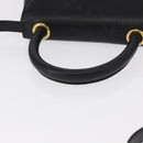 Salvatore Ferragamo Hand Bag Leather 2way Black Gold Auth 152685-7