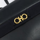 Salvatore Ferragamo Shoulder Bag Leather Black Gold Auth 152686-14