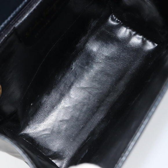 Salvatore Ferragamo Shoulder Bag Leather Black Gold Auth 152686