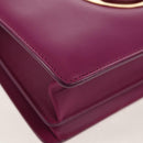 Salvatore Ferragamo Chain Shoulder Bag Leather Purple Gold Auth 152688V-9