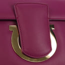 Salvatore Ferragamo Chain Shoulder Bag Leather Purple Gold Auth 152688V-18