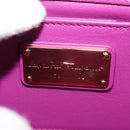 Salvatore Ferragamo Chain Shoulder Bag Leather Purple Gold Auth 152688V-20