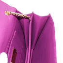 Salvatore Ferragamo Chain Shoulder Bag Leather Purple Gold Auth 152688V-22