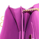 Salvatore Ferragamo Chain Shoulder Bag Leather Purple Gold Auth 152688V-23