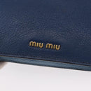 Miu Miu Shoulder Bag Leather Blue Gold Auth 152690-14