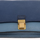 Miu Miu Shoulder Bag Leather Blue Gold Auth 152690-15
