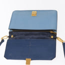 Miu Miu Shoulder Bag Leather Blue Gold Auth 152690-16