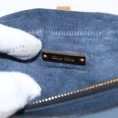 Miu Miu Shoulder Bag Leather Blue Gold Auth 152690-17