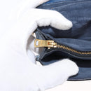Miu Miu Shoulder Bag Leather Blue Gold Auth 152690-20