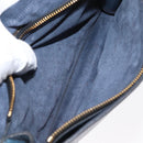 Miu Miu Shoulder Bag Leather Blue Gold Auth 152690-21