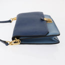 Miu Miu Shoulder Bag Leather Blue Gold Auth 152690-5