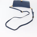 Miu Miu Shoulder Bag Leather Blue Gold Auth 152690-7