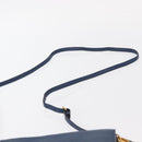 Miu Miu Shoulder Bag Leather Blue Gold Auth 152690-8