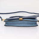 Miu Miu Shoulder Bag Leather Blue Gold Auth 152690-9