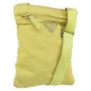 PRADA Shoulder Bag Nylon Yellow Silver Auth 152691-1