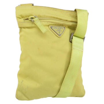 PRADA Shoulder Bag Nylon Yellow Silver Auth 152691