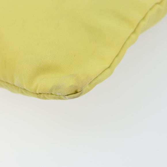 PRADA Shoulder Bag Nylon Yellow Silver Auth 152691