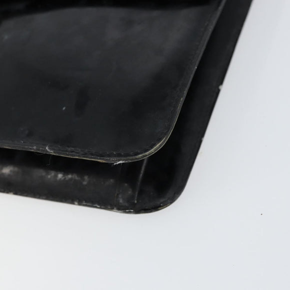 CHANEL Chain Shoulder Bag Patent leather Black Gold CC Auth 152693