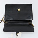 CHANEL Chain Shoulder Bag Patent leather Black Gold CC Auth 152693-10