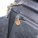 CHANEL Chain Shoulder Bag Patent leather Black Gold CC Auth 152693-21