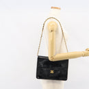 CHANEL Chain Shoulder Bag Patent leather Black Gold CC Auth 152693-22