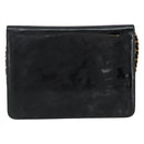CHANEL Chain Shoulder Bag Patent leather Black Gold CC Auth 152693-2