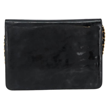 CHANEL Chain Shoulder Bag Patent leather Black Gold CC Auth 152693 - 0