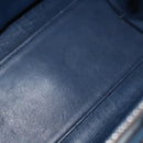 FENDI Trois Jules Hand Bag Leather Navy Silver Auth 152694-11