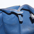 FENDI Trois Jules Hand Bag Leather Navy Silver Auth 152694-19