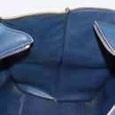 FENDI Trois Jules Hand Bag Leather Navy Silver Auth 152694-20