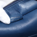 FENDI Trois Jules Hand Bag Leather Navy Silver Auth 152694-12