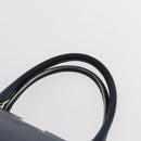 FENDI Trois Jules Hand Bag Leather Navy Silver Auth 152694-8