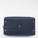 FENDI Trois Jules Hand Bag Leather Navy Silver Auth 152694-5
