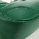 PRADA Moon Bag Hand Bag Leather 2way Green Silver Auth 152696SAM-19